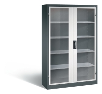C+P Werkzeugschrank 8931-055 Acurado 4 Einlegeböden Sichtfenster Ergo-Lock Zylinder (HxBxT) 1950x1200x500mm 7035/7035