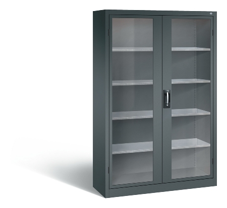 C+P Werkzeugschrank 8931-055 Acurado 4 Einlegeböden Sichtfenster Ergo-Lock Zylinder (HxBxT) 1950x1200x500mm 7035/7035
