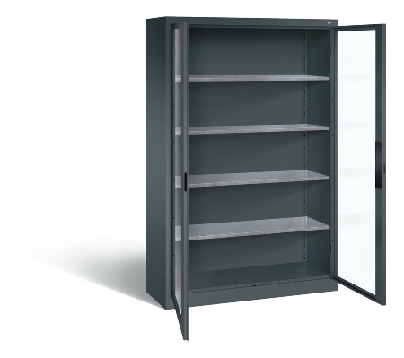 C+P Werkzeugschrank 8931-055 Acurado 4 Einlegeböden Sichtfenster Ergo-Lock Zylinder (HxBxT) 1950x1200x500mm 7035/7035