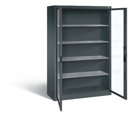 C+P Werkzeugschrank 8931-055 Acurado 4 Einlegeböden Sichtfenster Ergo-Lock Zylinder (HxBxT) 1950x1200x500mm 7035/7035