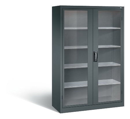 C+P Werkzeugschrank 8931-055 Acurado 4 Einlegeböden Sichtfenster Ergo-Lock Zylinder (HxBxT) 1950x1200x500mm 7035/7035