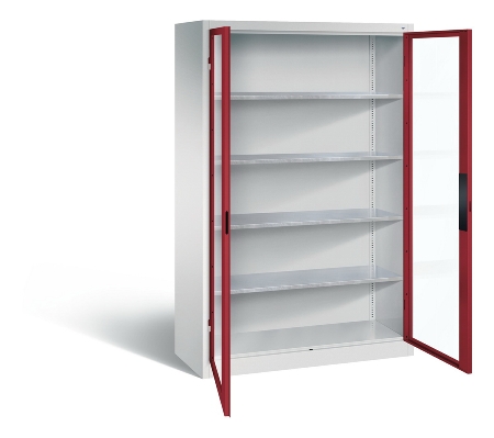 C+P Werkzeugschrank 8931-055 Acurado 4 Einlegeböden Sichtfenster Ergo-Lock Zylinder (HxBxT) 1950x1200x500mm 7035/7035