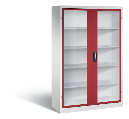C+P Werkzeugschrank 8931-055 Acurado 4 Einlegeböden Sichtfenster Ergo-Lock Zylinder (HxBxT) 1950x1200x500mm 7035/7035