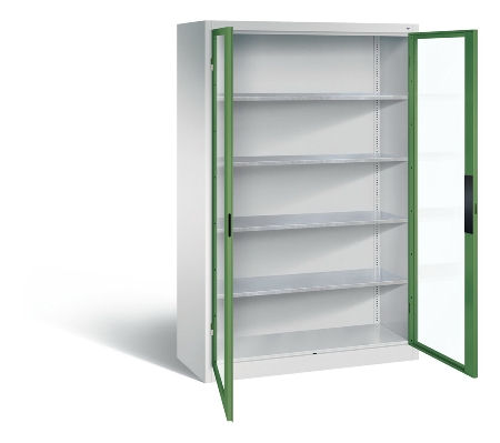 C+P Werkzeugschrank 8931-055 Acurado 4 Einlegeböden Sichtfenster Ergo-Lock Zylinder (HxBxT) 1950x1200x500mm 7035/7035