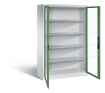 C+P Werkzeugschrank 8931-055 Acurado 4 Einlegeböden Sichtfenster Ergo-Lock Zylinder (HxBxT) 1950x1200x500mm 7035/7035