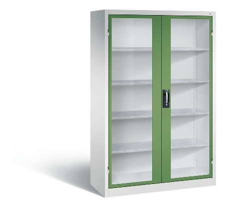 C+P Werkzeugschrank 8931-055 Acurado 4 Einlegeböden Sichtfenster Ergo-Lock Zylinder (HxBxT) 1950x1200x500mm 7035/7035