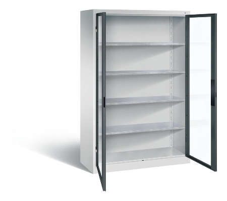 C+P Werkzeugschrank 8931-055 Acurado 4 Einlegeböden Sichtfenster Ergo-Lock Zylinder (HxBxT) 1950x1200x500mm 7035/7035