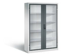 C+P Werkzeugschrank 8931-055 Acurado 4 Einlegeböden Sichtfenster Ergo-Lock Zylinder (HxBxT) 1950x1200x500mm 7035/7035