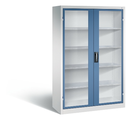 C+P Werkzeugschrank 8931-055 Acurado 4 Einlegeböden Sichtfenster Ergo-Lock Zylinder (HxBxT) 1950x1200x500mm 7035/7035