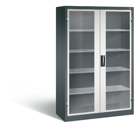C+P Werkzeugschrank 8931-055 Acurado 4 Einlegeböden Sichtfenster Ergo-Lock Zylinder (HxBxT) 1950x1200x500mm 7035/7035