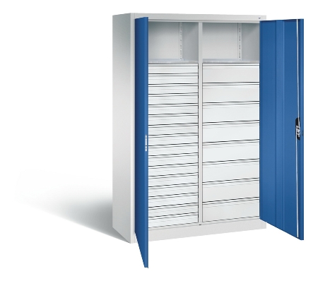 CP Werkzeugschrank Acurado 8921-303 oben 2 Ablagefächer/24 Schübe li/re Ergo-Lock Zylinder (HxBxT) 1950x930x500mm 7035/7016