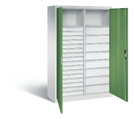 CP Werkzeugschrank Acurado 8921-303 oben 2 Ablagefächer/24 Schübe li/re Ergo-Lock Zylinder (HxBxT) 1950x930x500mm 7035/7016