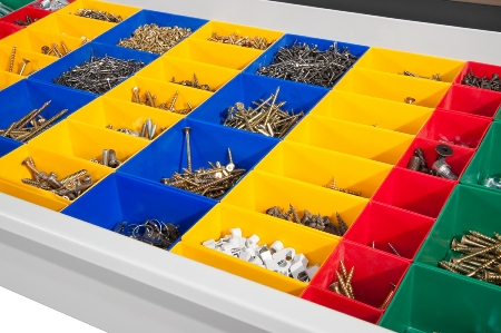 C+P Schubladeneinteilung 8931-3713 mit Kunststoffkästen für Kleinteile Set 48-teilig