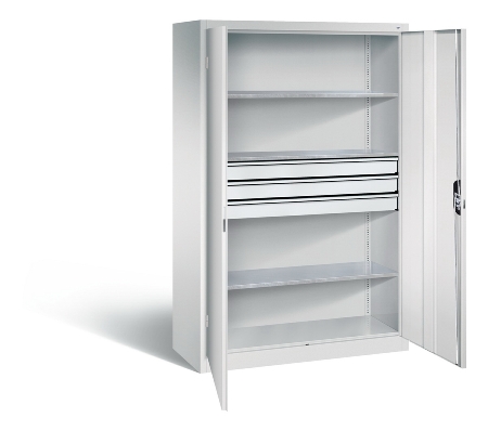 C+P Großraum-Werkzeugschrank 8922-5030 Acurado 3 Schubladen mittig Ergo-Lock Zylinder (HxBxT) 1950x930x600mm 7035/5023