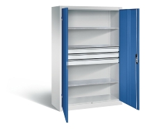 C+P Großraum-Werkzeugschrank 8922-5030 Acurado 3 Schubladen mittig Ergo-Lock Zylinder (HxBxT) 1950x930x600mm 7035/5023