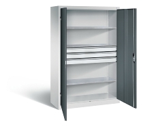 C+P Großraum-Werkzeugschrank 8931-5030 Acurado 3 Schubladen mittig Ergo-Lock Zylinder (HxBxT) 1950x1200x500mm 7035/7016