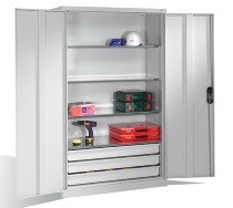 C+P Großraum-Werkzeugschrank 8931-503 Acurado 3 Schubladen unten Ergo-Lock Zylinder (HxBxT) 1950x1200x500mm 7035/7035
