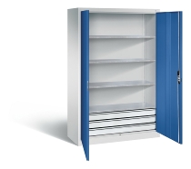 C+P Großraum-Werkzeugschrank 8922-5030 Acurado 3 Schubladen mittig Ergo-Lock Zylinder (HxBxT) 1950x930x600mm 7035/5023