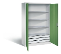 C+P Großraum-Werkzeugschrank 8922-5030 Acurado 3 Schubladen mittig Ergo-Lock Zylinder (HxBxT) 1950x930x600mm 7035/5023