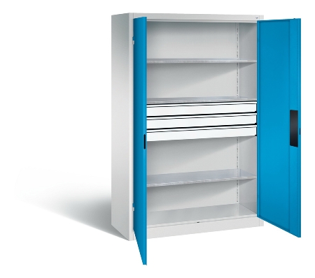 C+P Schwerlast-Werkzeugschrank 8932-523 Acurado 3 Schübe unten ERGO-Lock 4.0 (HxBxT) 1950x1200x600mm 7035/6011