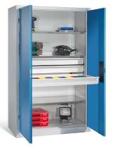 C+P Schwerlast-Werkzeugschrank 8932-523 Acurado 3 Schübe unten ERGO-Lock 4.0 (HxBxT) 1950x1200x600mm 7035/6011