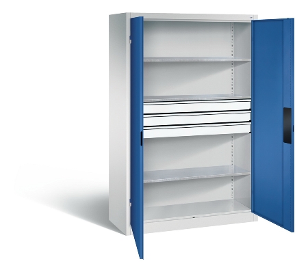 C+P Schwerlast-Werkzeugschrank 8932-523 Acurado 3 Schübe unten ERGO-Lock 4.0 (HxBxT) 1950x1200x600mm 7035/6011