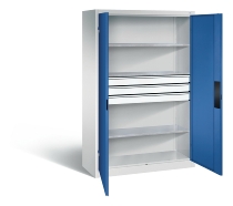 C+P Schwerlast-Werkzeugschrank 8932-523 Acurado 3 Schübe unten ERGO-Lock 4.0 (HxBxT) 1950x1200x600mm 7035/6011