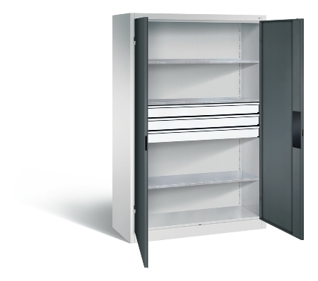 C+P Schwerlast-Werkzeugschrank 8932-523 Acurado 3 Schübe unten ERGO-Lock 4.0 (HxBxT) 1950x1200x600mm 7035/6011