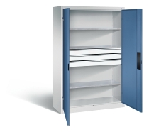 C+P Schwerlast-Werkzeugschrank 8932-523 Acurado 3 Schübe unten ERGO-Lock 4.0 (HxBxT) 1950x1200x600mm 7035/6011