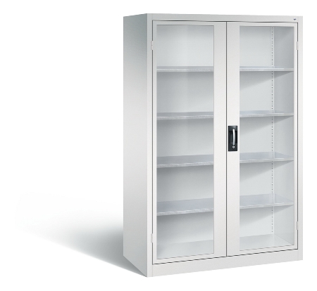 C+P Werkzeugschrank 8931-055 Acurado 4 Einlegeböden Sichtfenster Ergo-Lock Zylinder (HxBxT) 1950x1200x500mm 7035/7035