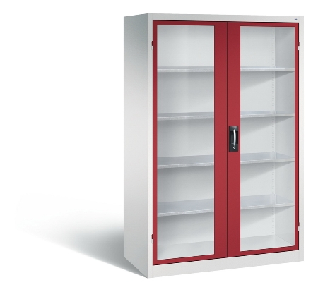 C+P Werkzeugschrank 8931-055 Acurado 4 Einlegeböden Sichtfenster Ergo-Lock Zylinder (HxBxT) 1950x1200x500mm 7035/7035