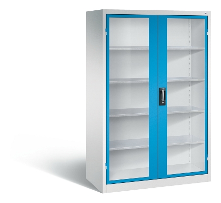 C+P Werkzeugschrank 8931-055 Acurado 4 Einlegeböden Sichtfenster Ergo-Lock Zylinder (HxBxT) 1950x1200x500mm 7035/7035