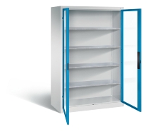 C+P Werkzeugschrank 8931-055 Acurado 4 Einlegeböden Sichtfenster Ergo-Lock Zylinder (HxBxT) 1950x1200x500mm 7035/7035