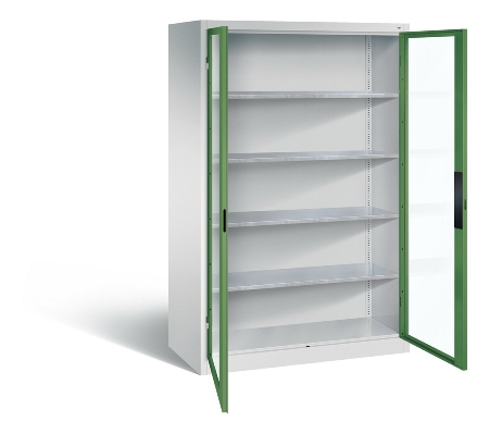 C+P Werkzeugschrank 8931-055 Acurado 4 Einlegeböden Sichtfenster Ergo-Lock Zylinder (HxBxT) 1950x1200x500mm 7035/7035