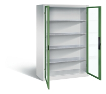 C+P Werkzeugschrank 8931-055 Acurado 4 Einlegeböden Sichtfenster Ergo-Lock Zylinder (HxBxT) 1950x1200x500mm 7035/7035