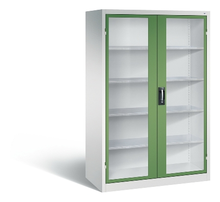 C+P Werkzeugschrank 8931-055 Acurado 4 Einlegeböden Sichtfenster Ergo-Lock Zylinder (HxBxT) 1950x1200x500mm 7035/7035