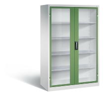 C+P Werkzeugschrank 8931-055 Acurado 4 Einlegeböden Sichtfenster Ergo-Lock Zylinder (HxBxT) 1950x1200x500mm 7035/7035