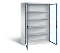 C+P Werkzeugschrank 8931-055 Acurado 4 Einlegeböden Sichtfenster Ergo-Lock Zylinder (HxBxT) 1950x1200x500mm 7035/7035