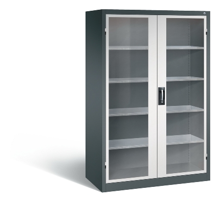 C+P Werkzeugschrank 8931-055 Acurado 4 Einlegeböden Sichtfenster Ergo-Lock Zylinder (HxBxT) 1950x1200x500mm 7035/7035
