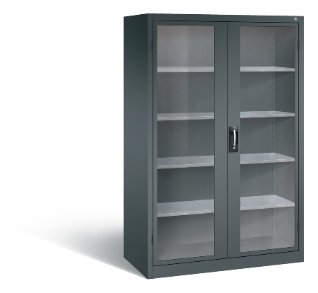 C+P Werkzeugschrank 8931-055 Acurado 4 Einlegeböden Sichtfenster Ergo-Lock Zylinder (HxBxT) 1950x1200x500mm 7035/7035