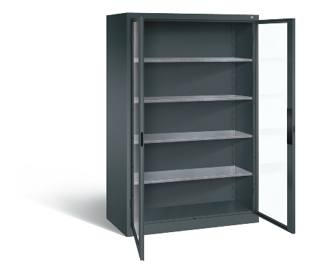 C+P Werkzeugschrank 8931-055 Acurado 4 Einlegeböden Sichtfenster Ergo-Lock Zylinder (HxBxT) 1950x1200x500mm 7035/7035