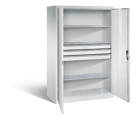 C+P Großraum-Werkzeugschrank 8922-5030 Acurado 3 Schubladen mittig Ergo-Lock Zylinder (HxBxT) 1950x930x600mm 7035/5023