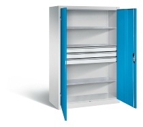 C+P Großraum-Werkzeugschrank 8922-5030 Acurado 3 Schubladen mittig Ergo-Lock Zylinder (HxBxT) 1950x930x600mm 7035/5023