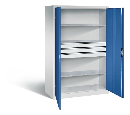 C+P Großraum-Werkzeugschrank 8922-5030 Acurado 3 Schubladen mittig Ergo-Lock Zylinder (HxBxT) 1950x930x600mm 7035/5023