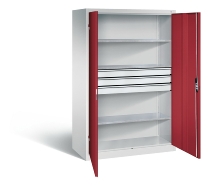 C+P Großraum-Werkzeugschrank 8922-5030 Acurado 3 Schubladen mittig Ergo-Lock Zylinder (HxBxT) 1950x930x600mm 7035/5023