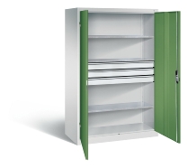 C+P Großraum-Werkzeugschrank 8922-5030 Acurado 3 Schubladen mittig Ergo-Lock Zylinder (HxBxT) 1950x930x600mm 7035/5023
