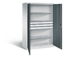C+P Großraum-Werkzeugschrank 8922-5030 Acurado 3 Schubladen mittig Ergo-Lock Zylinder (HxBxT) 1950x930x600mm 7035/5023