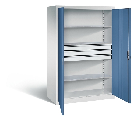 C+P Großraum-Werkzeugschrank 8922-5030 Acurado 3 Schubladen mittig Ergo-Lock Zylinder (HxBxT) 1950x930x600mm 7035/5023