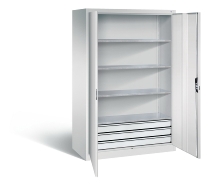C+P Großraum-Werkzeugschrank 8922-5030 Acurado 3 Schubladen mittig Ergo-Lock Zylinder (HxBxT) 1950x930x600mm 7035/5023
