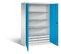 C+P Großraum-Werkzeugschrank 8932-503 Acurado 3 Schubladen unten Ergo-Lock Zylinder (HxBxT) 1950x1200x600mm 7035/5012